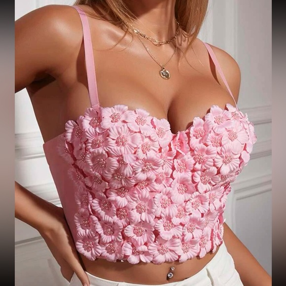 Luxe floral beaded corset crop top - Picture 5 of 12